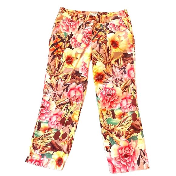 Dalia Collection Women's Pants Capris Floral Size 2 Stretch - Picture 2 of 7
